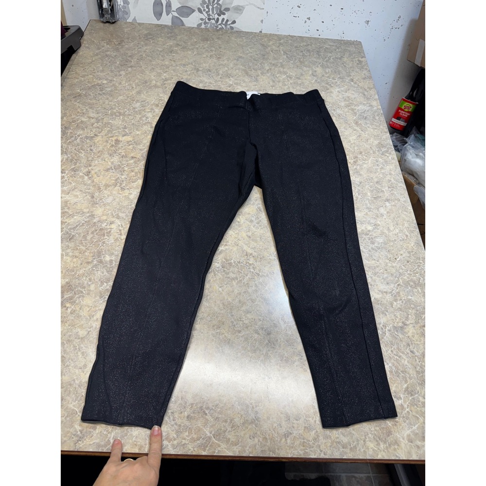 Old Navy Stevie Black Shimmer High Rise Ponte Knit Slim Tapered Pants Womens XL